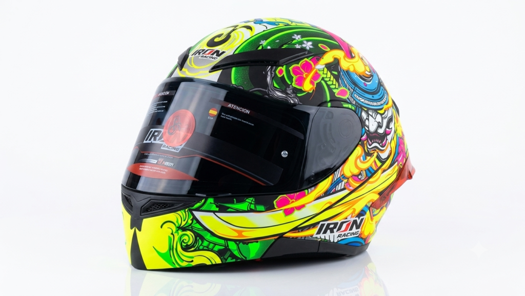 Casco De Motocicleta Iron Racing Certificacion DOT Talla XL