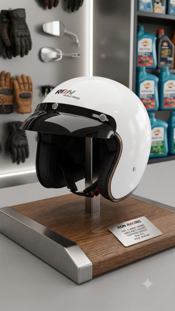 Casco De Motocicleta Iron Racing Blanco Talla M Certificacion DOT