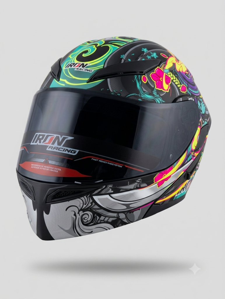 Casco De Moto Iron Racing Certificacion DOT Talla XL