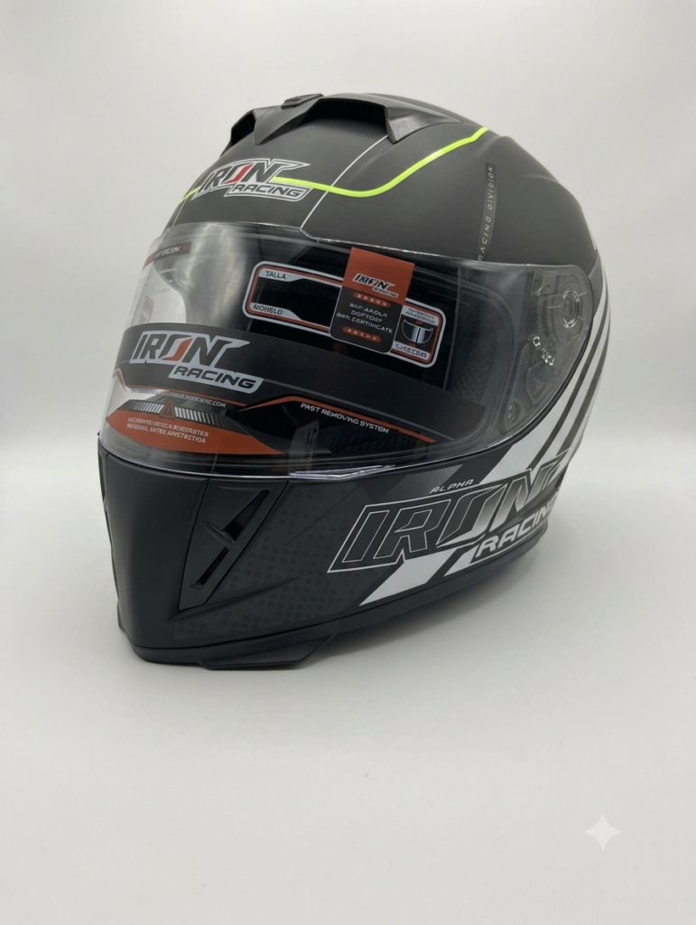 Casco De Motocicleta Iron Racing Con Certificacion DOT Talla L