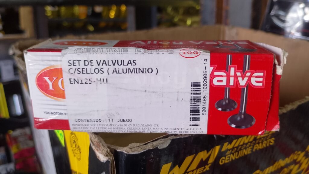 Set De Valvulas Con Sellos (Aluminio) Para Motocicleta EN125-HU
